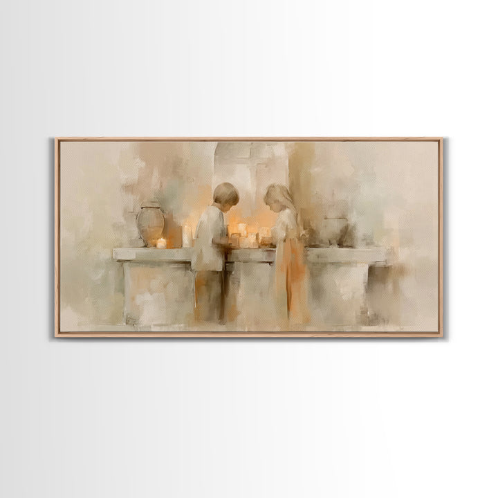 Sanctuary Glow – Framed Canvas Print – Christian Wall Art – Christian Art Print – Minimalist Christian Art – Christian Art Canvas – Subtle