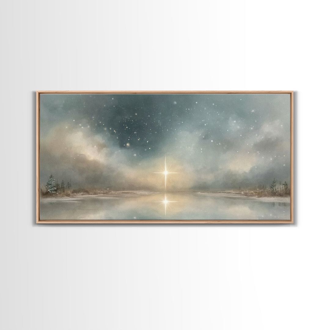 Heavenly Star Rise | Framed Canvas Print | Christian Art Canvas | Christmas Art | Christian Wall Art | Modern Christian Art | Christian Chr