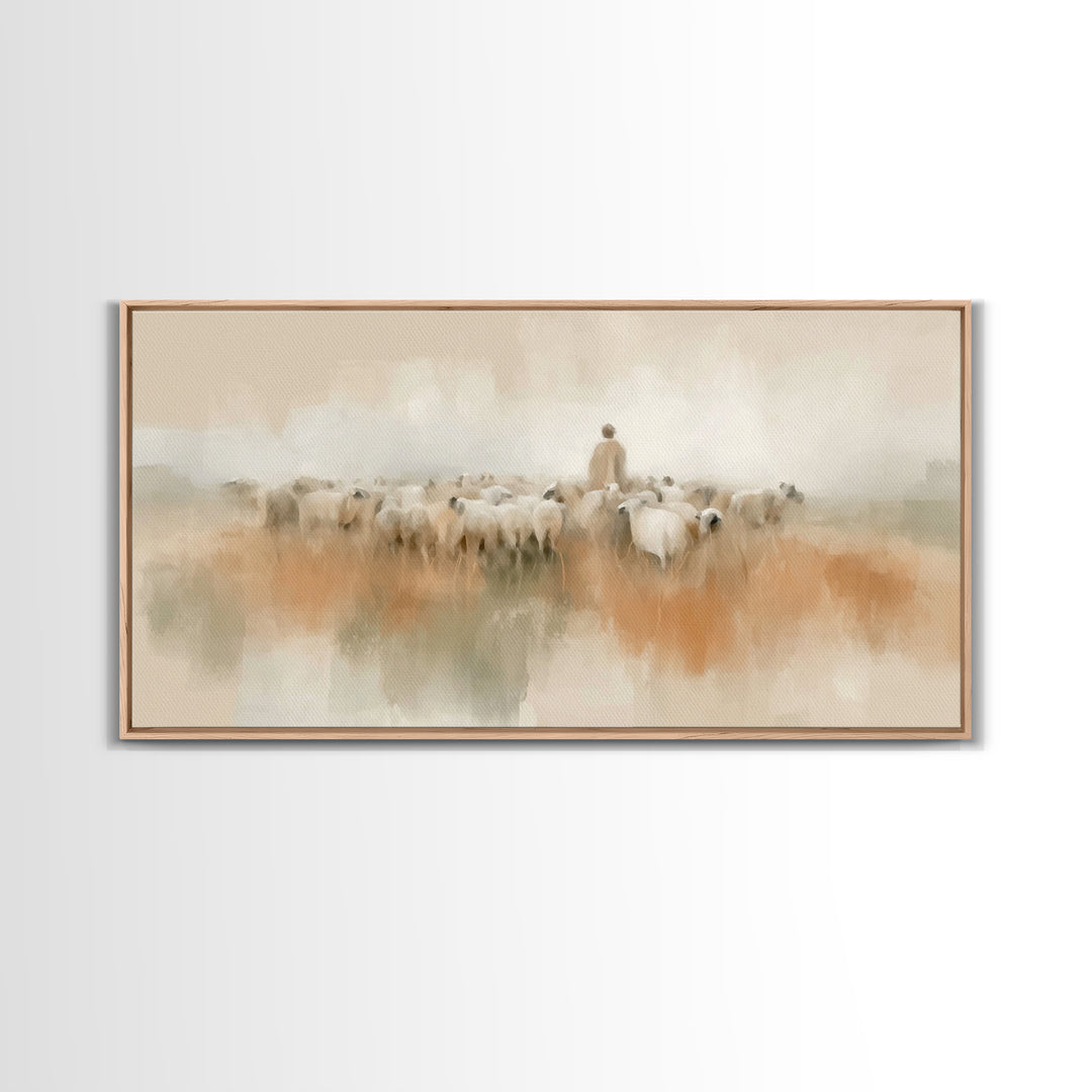 Fields Of Peace | Framed Canvas Print | Christian Art Canvas | Christian Christmas Art | Jesus Wall Art | Christian Decor | Christian Gift