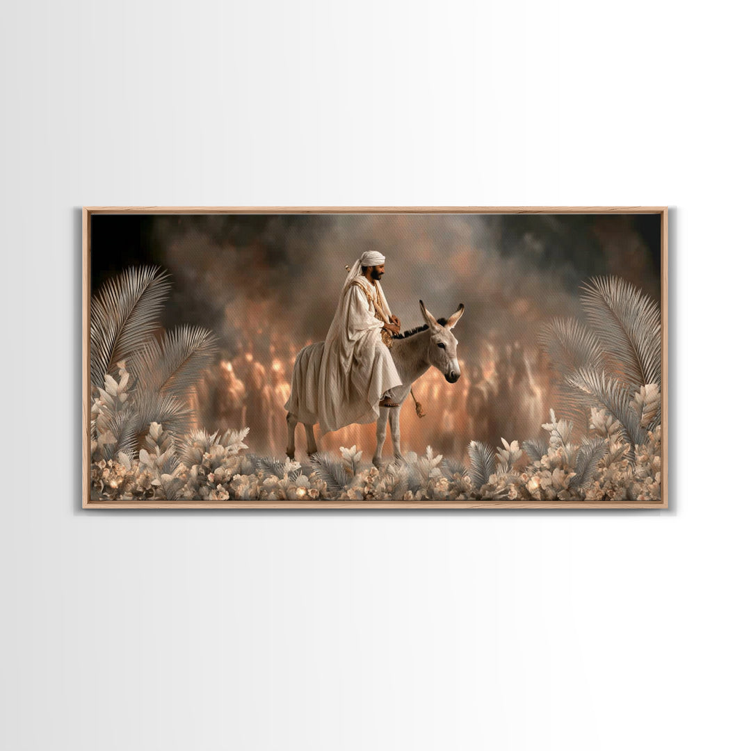 Desert Palm Way, Framed Canvas Print, Christian Art Canvas, Christian Wall Art, Jesus Painting, Christian Christmas Art, Christian Gift