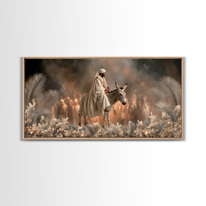 Desert Palm Way, Framed Canvas Print, Christian Art Canvas, Christian Wall Art, Jesus Painting, Christian Christmas Art, Christian Gift