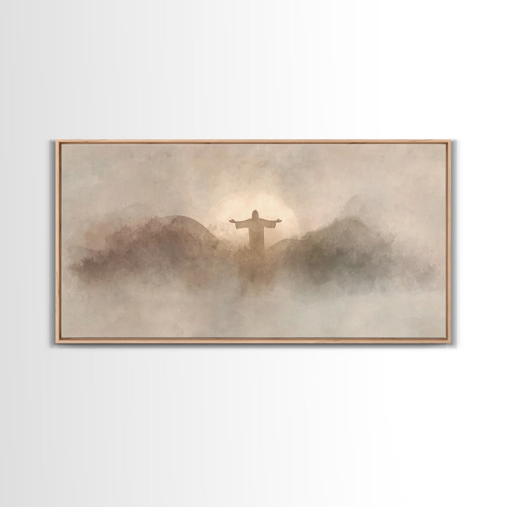 Rising In Grace - Framed Canvas Print - Christian Art Canvas - Jesus Painting - Christian Wall Art - Christian Art - Christian Gift Ideas