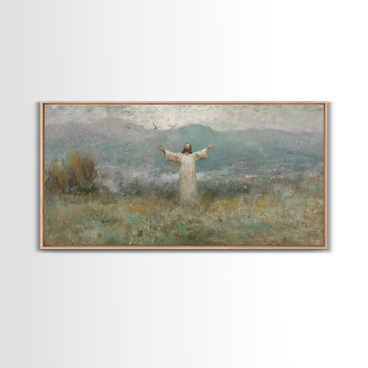 Valley Of Hope - Framed Canvas Print - Christian Wall Art - Christian Art Canvas - Christian Painting - Jesus Painting - Christian Decor