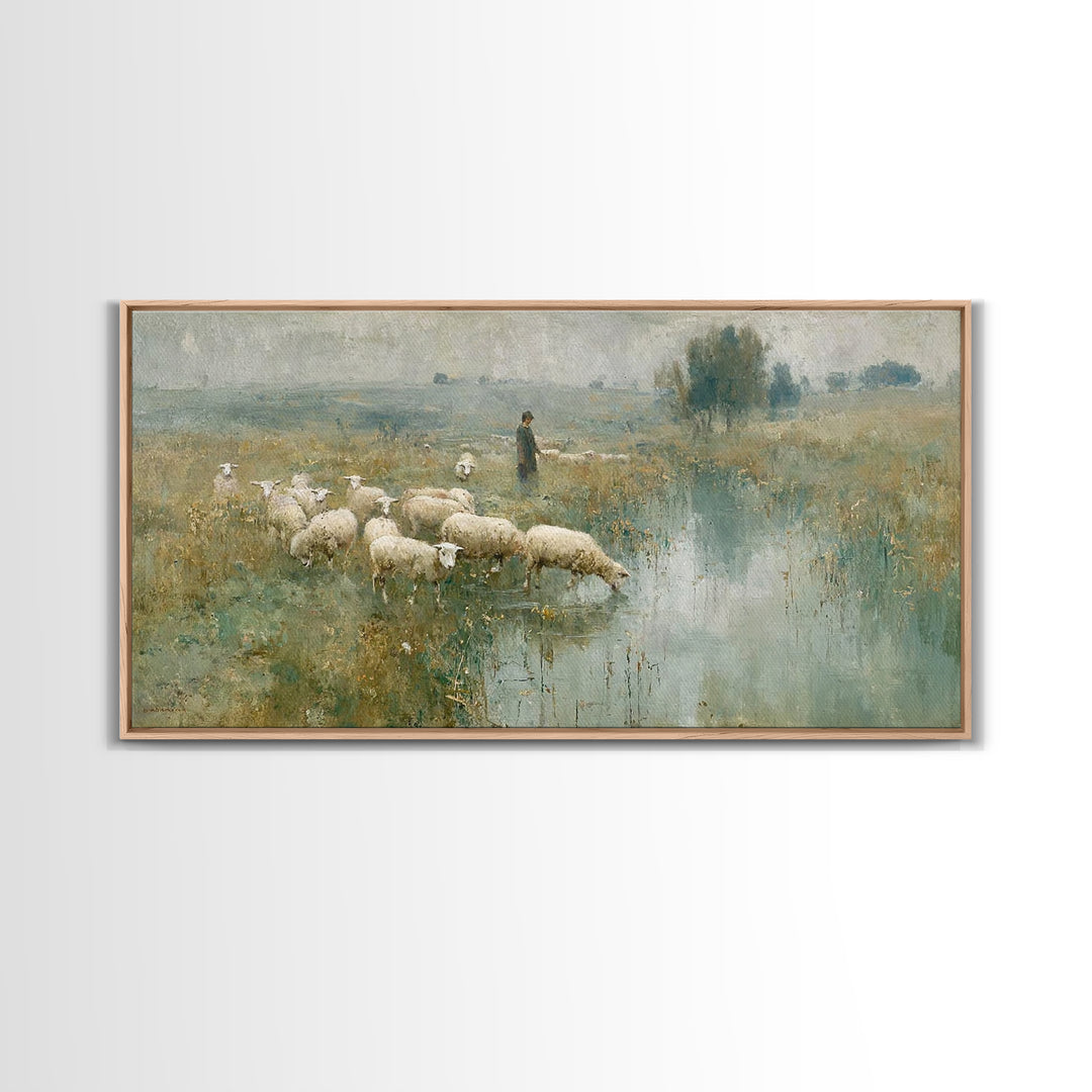 Still Waters Guide - Framed Canvas Print - Christian Art Canvas - Christian Wall Art - Jesus Painting - Christian Art - Christian Gift