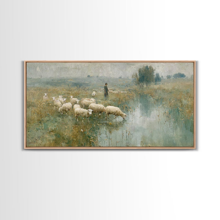 Still Waters Guide - Framed Canvas Print - Christian Art Canvas - Christian Wall Art - Jesus Painting - Christian Art - Christian Gift