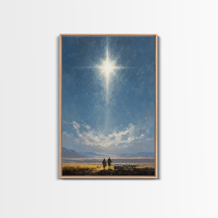 Star Of Promise – Framed Canvas Print – Christian Wall Art – Christian Christmas Art – Christian Art Canvas – Jesus Painting
