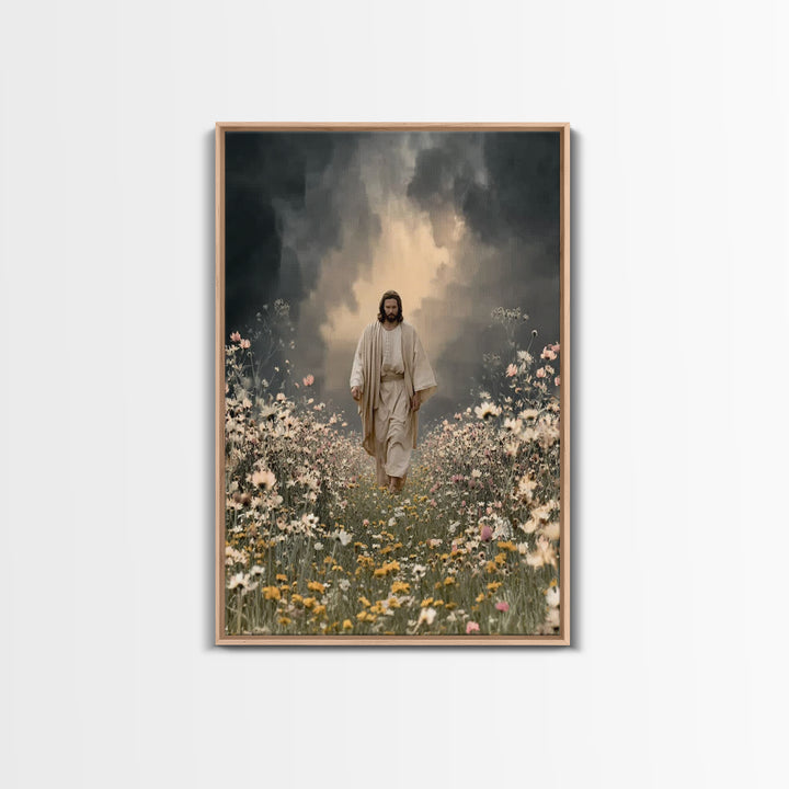 Path Of Mercy – Framed Canvas Print – Christian Wall Art – Jesus Painting – Christian Art Canvas – Christian Decor – Christmas Art