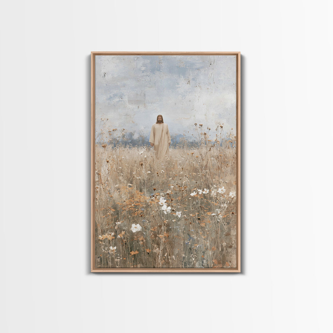 Desert Moon Walk | Framed Canvas Print | Jesus Painting | Christian Wall Art | Moody Christian Art | Christian Art Canvas | Christian Chris