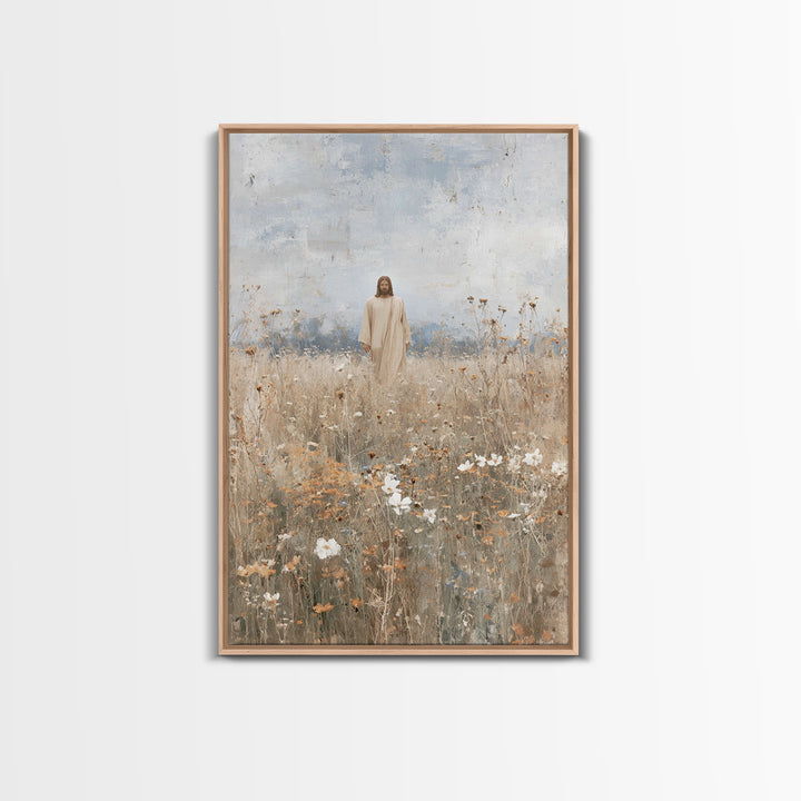Desert Moon Walk | Framed Canvas Print | Jesus Painting | Christian Wall Art | Moody Christian Art | Christian Art Canvas | Christian Chris