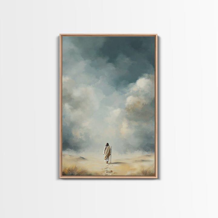 Eternal Stillness | Framed Canvas Print | Christian Art Canvas | Jesus Painting | Minimalist Christian Art | Christian Wall Art | Christian