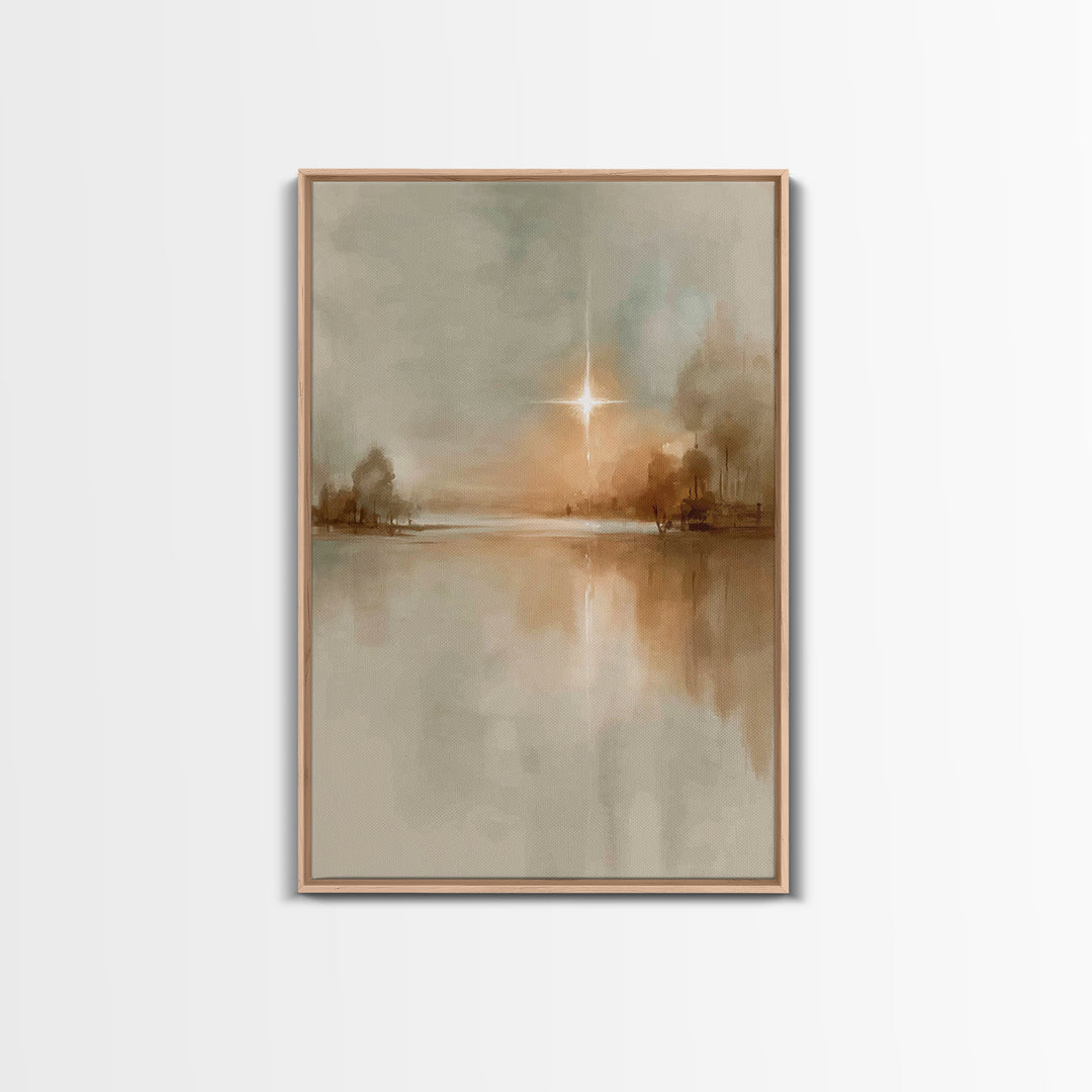 Guiding Dawn Star – Framed Canvas Print – Christian Wall Art – Christian Art Canvas – Christmas Art – Christian Christmas Art – Jesus Paint