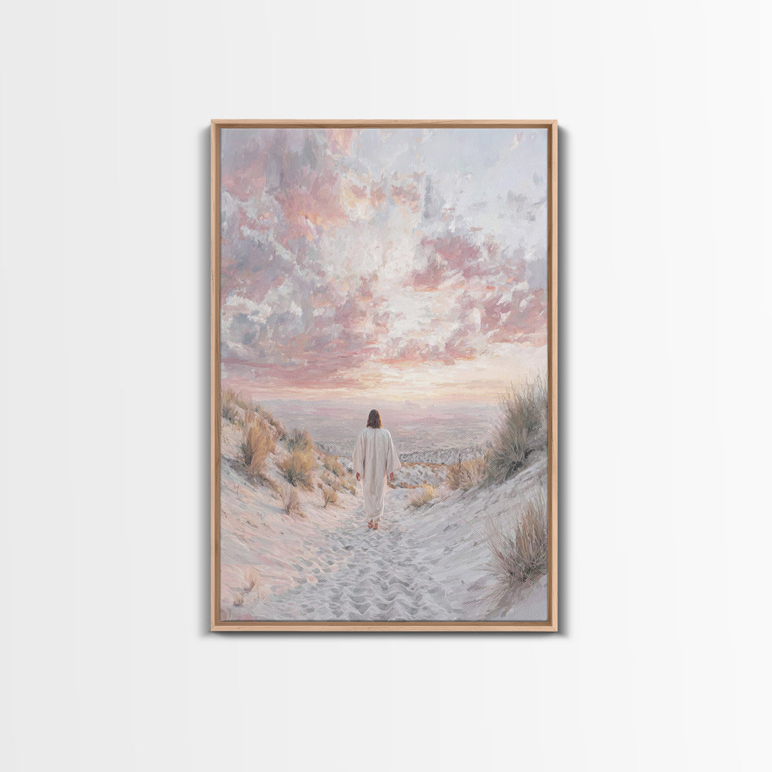 Mountain Ascent – Framed Canvas Print – Christian Art Painting – Jesus Wall Art – Christian Art Canvas – Vintage Christian Art – Christian