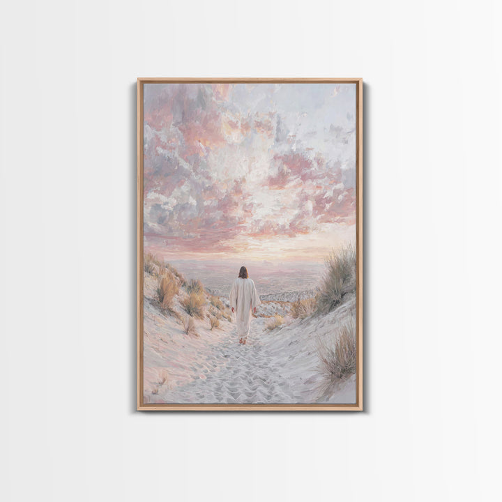 Mountain Ascent – Framed Canvas Print – Christian Art Painting – Jesus Wall Art – Christian Art Canvas – Vintage Christian Art – Christian