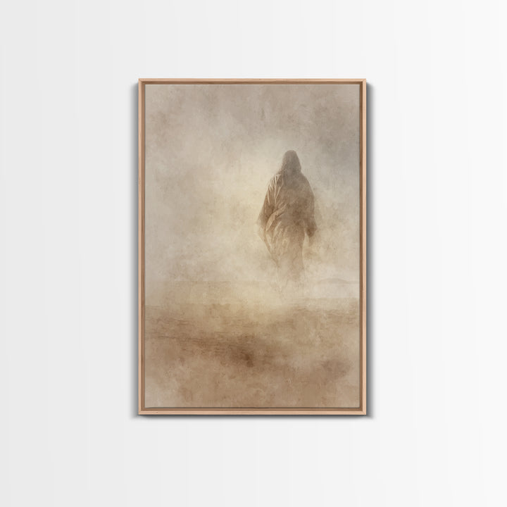 Desert Hush – Framed Canvas Print – Christian Wall Art – Christian Art Canvas – Jesus Painting – Minimalist Christian Art – Christian Gift