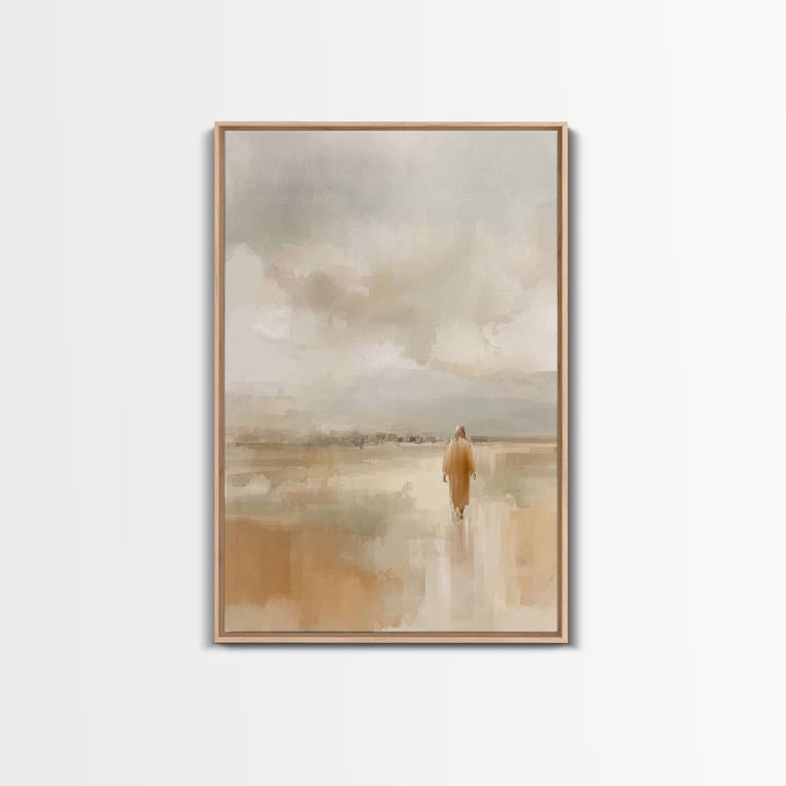 Quiet Pilgrim Path | Framed Canvas Print | Christian Wall Art | Jesus Painting | Christian Art Canvas | Subtle Christian Art | Christian De