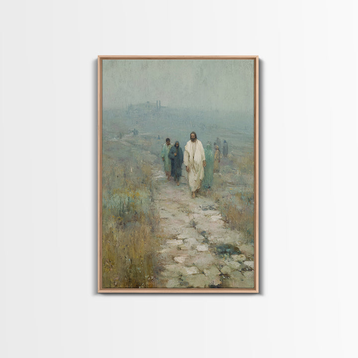 Path Of Discipleship | Framed Canvas Print | Christian Art Canvas | Jesus Painting | Vintage Christian Art | Christian Wall Art | Christian