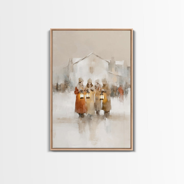 Village Sisters – Framed Canvas Print – Christian Art Canvas – Christian Wall Art – Christmas Art – Christian Christmas Art