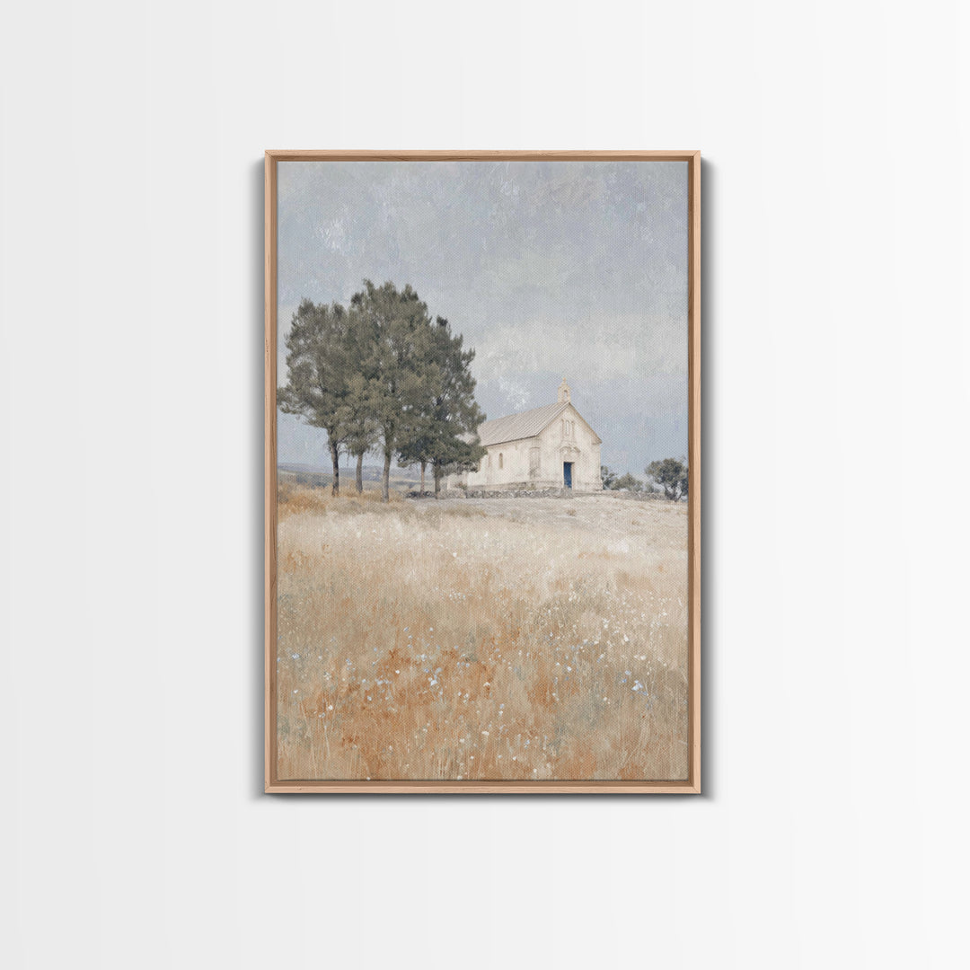 Hillside Sanctuary – Framed Canvas Print – Christian Wall Art – Christian Art Canvas – Subtle Christian Art – Christian Art Print