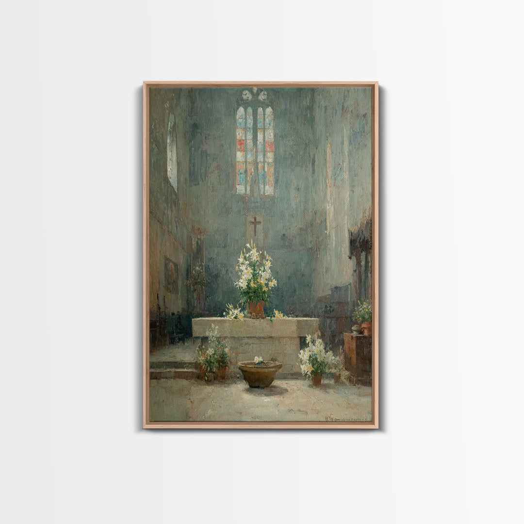 Cathedral Serenity – Framed Canvas Print – Christian Wall Art – Christian Art Canvas – Vintage Christian Art – Christian Painting – Christi