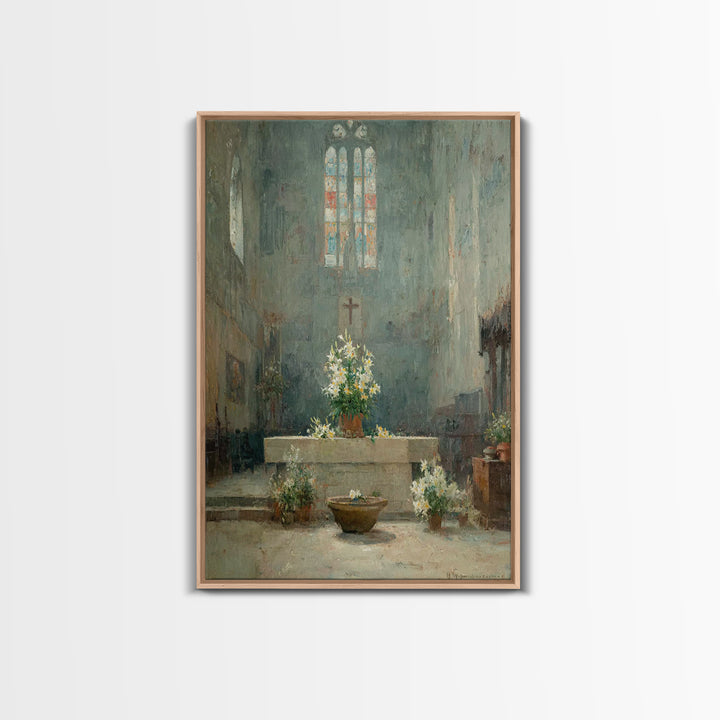 Cathedral Serenity – Framed Canvas Print – Christian Wall Art – Christian Art Canvas – Vintage Christian Art – Christian Painting – Christi