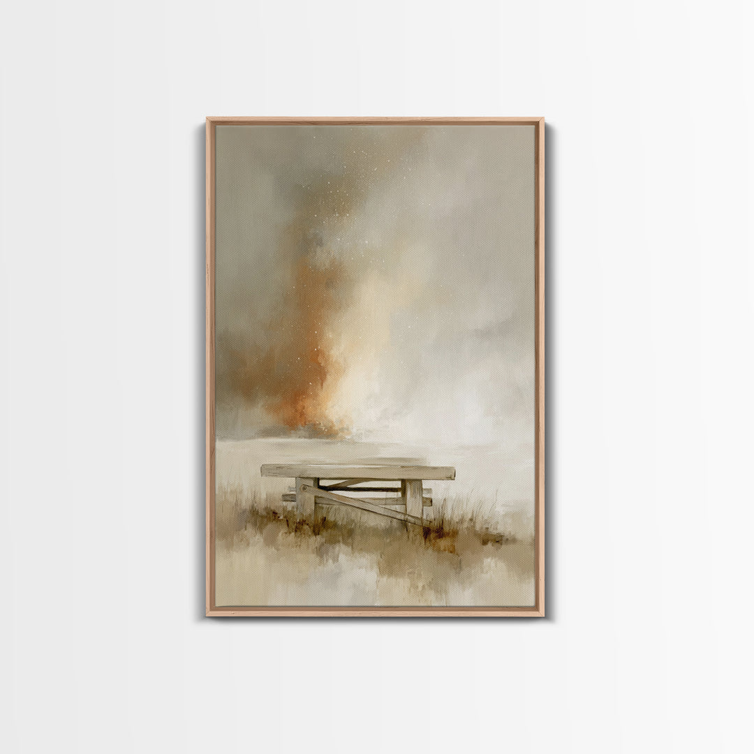 Heavenly Ember Glow – Framed Canvas Print – Christian Art Canvas – Christian Wall Art – Christian Painting – Christmas Art