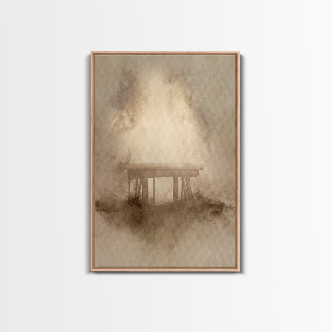 Silent Birth Place – Framed Canvas Print – Christian Wall Art – Christian Art Canvas – Minimalist Christian Art – Christmas Art