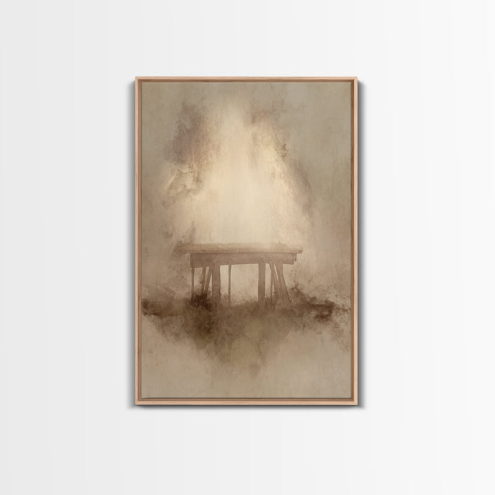 Silent Birth Place – Framed Canvas Print – Christian Wall Art – Christian Art Canvas – Minimalist Christian Art – Christmas Art