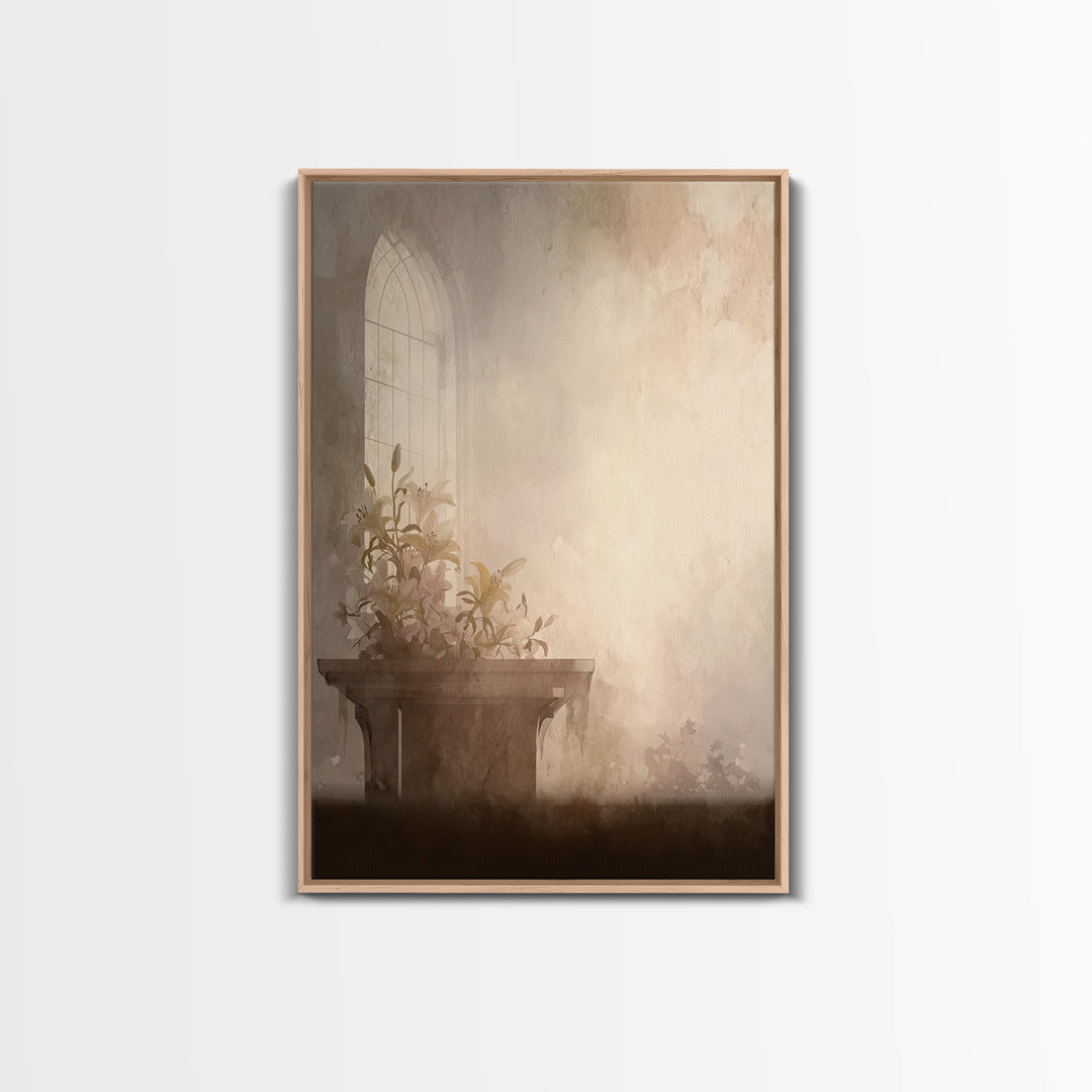 Quiet Chapel Grace – Framed Canvas Print – Christian Art Canvas – Christian Wall Art – Vintage Christian Art – Christian Painting – Christi