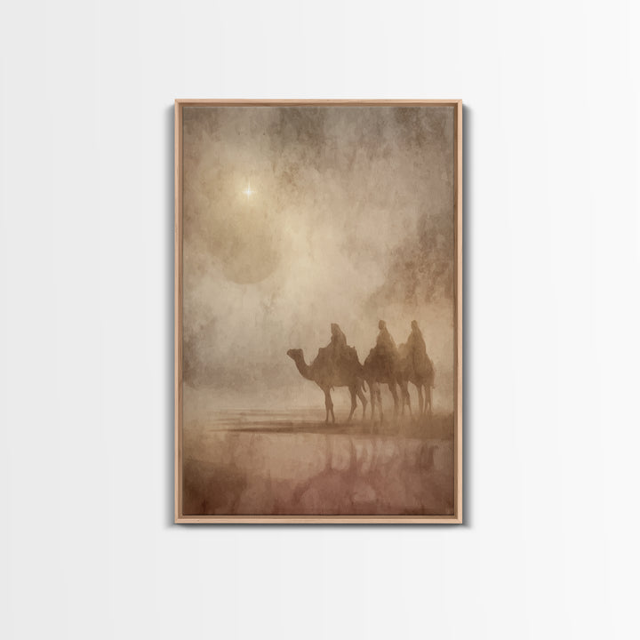 Three Kings Path – Framed Canvas Print – Christian Wall Art – Christmas Art – Christian Art Canvas – Christian Christmas Art