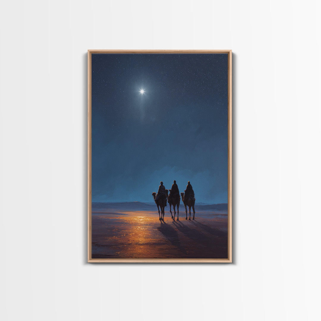 Night of Promise, Framed Canvas Print, Christian Wall Art, Modern Christian Art, Jesus Christmas Art, Christmas Canvas Wall Art, Christian