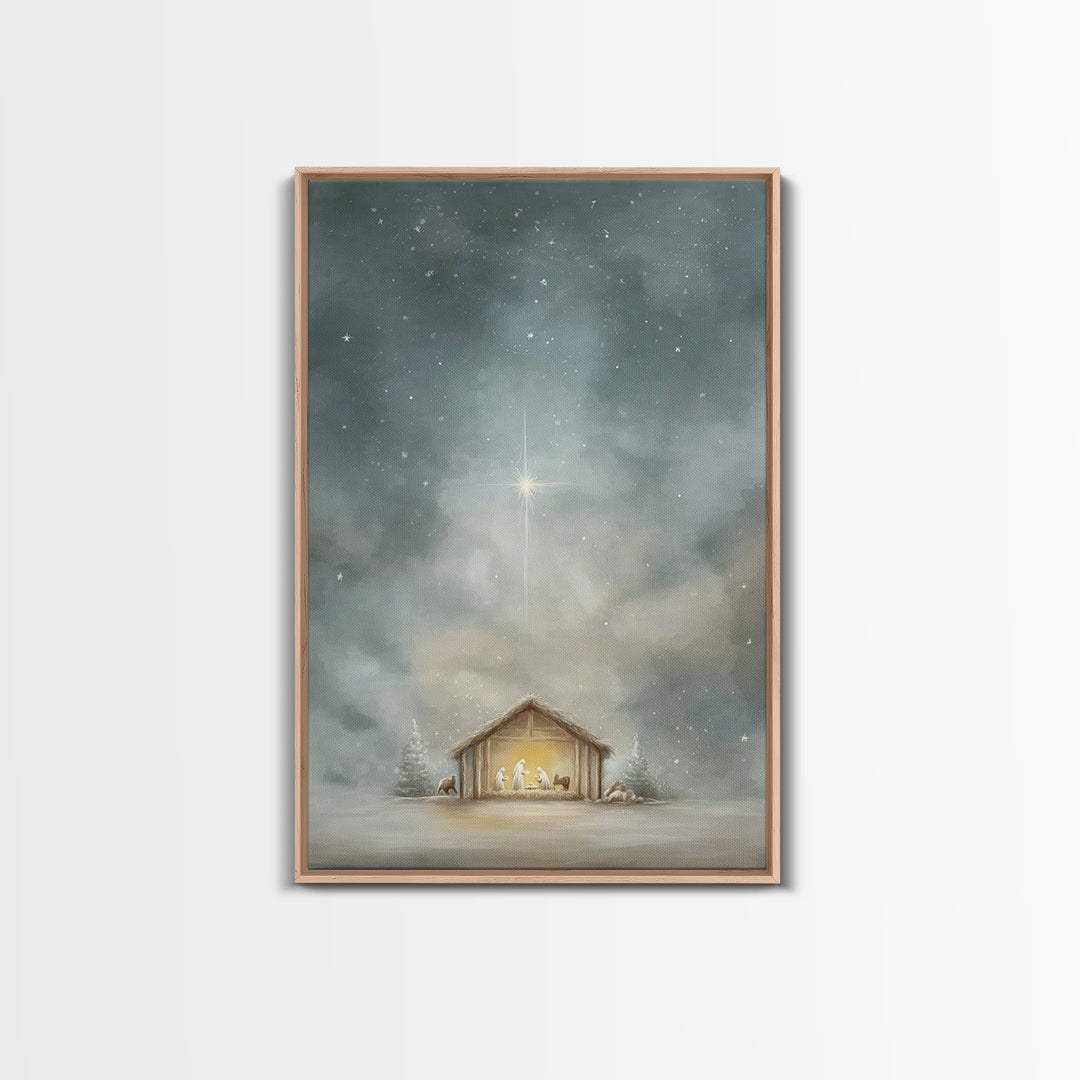 Star of Messiah – Framed Canvas Print – Christian Art Canvas – Subtle Christian Paintings – Christmas Art Framed – Jesus Christmas Art – Ch