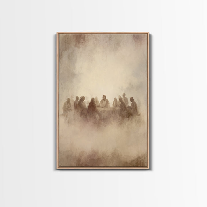 Supper In The Mist, Framed Canvas Print, Christian Wall Art, Jesus Art Print, Christian Art Canvas, Subtle Christian Art, Christian Gift Id