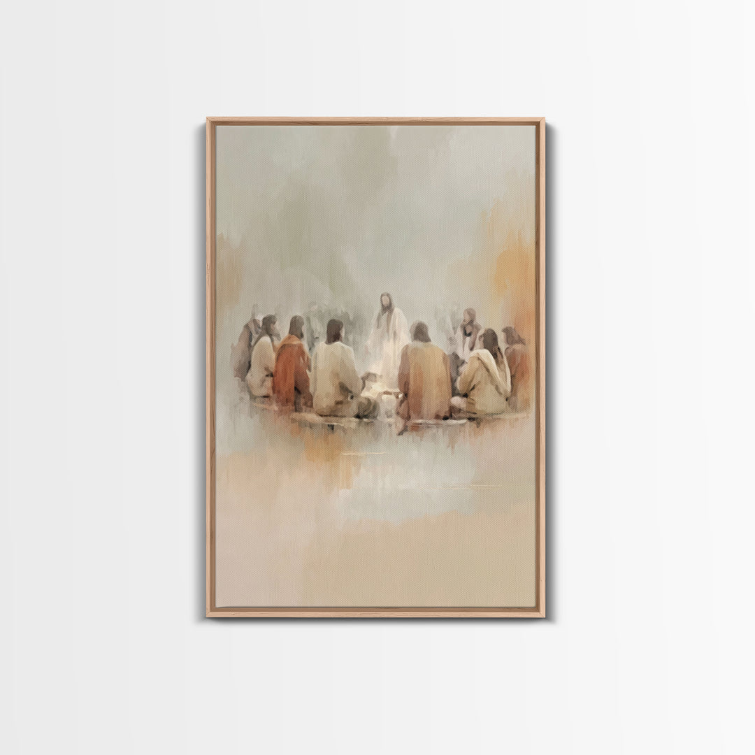Last Supper Dawn – Framed Canvas Print – Christian Art Print – Jesus Wall Art – Modern Christian Art – Christian Paintings – Christian Deco