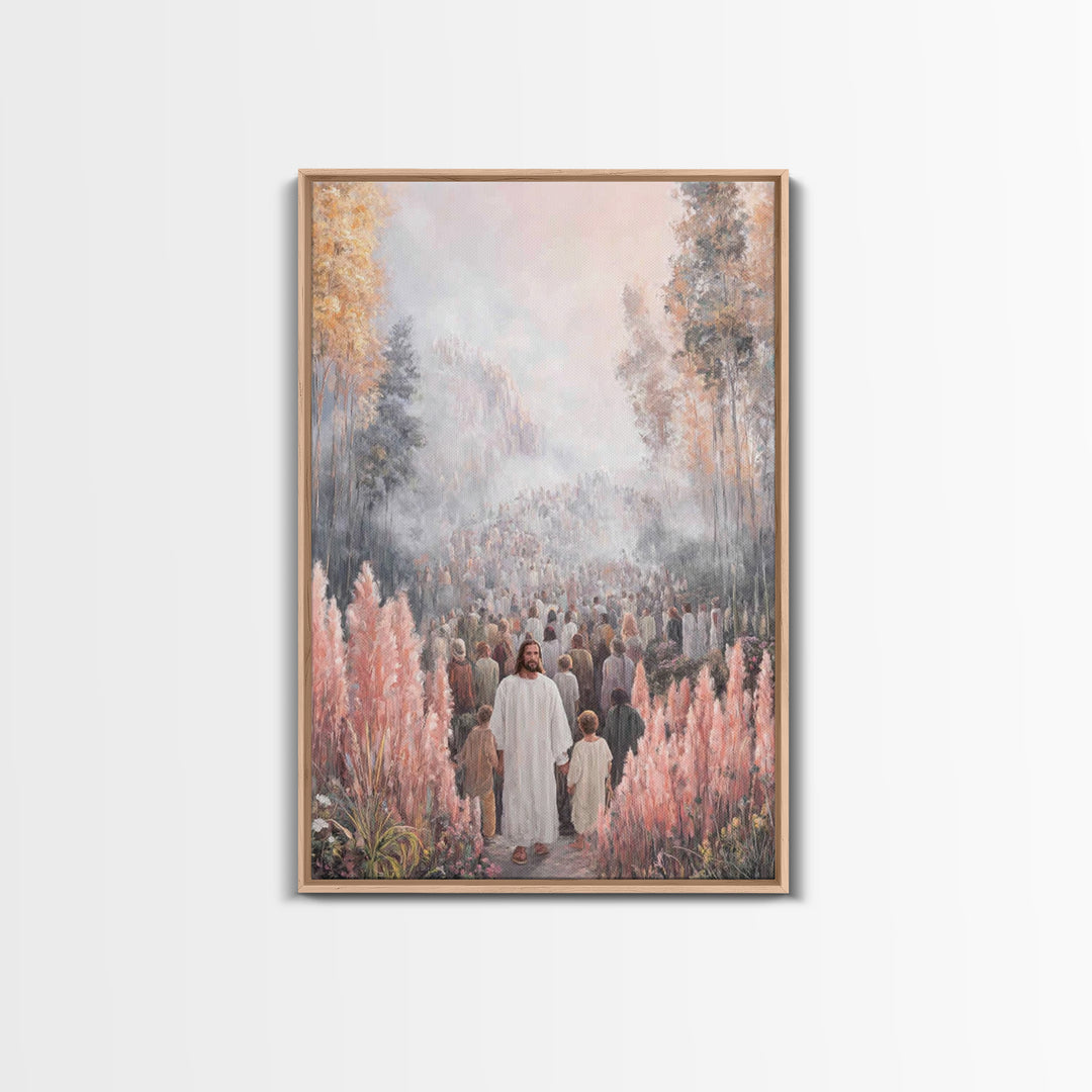 Path Of Light – Framed Canvas Print – Christian Wall Art – Jesus Painting – Christian Art Canvas – Christian Christmas Art – Christian Deco