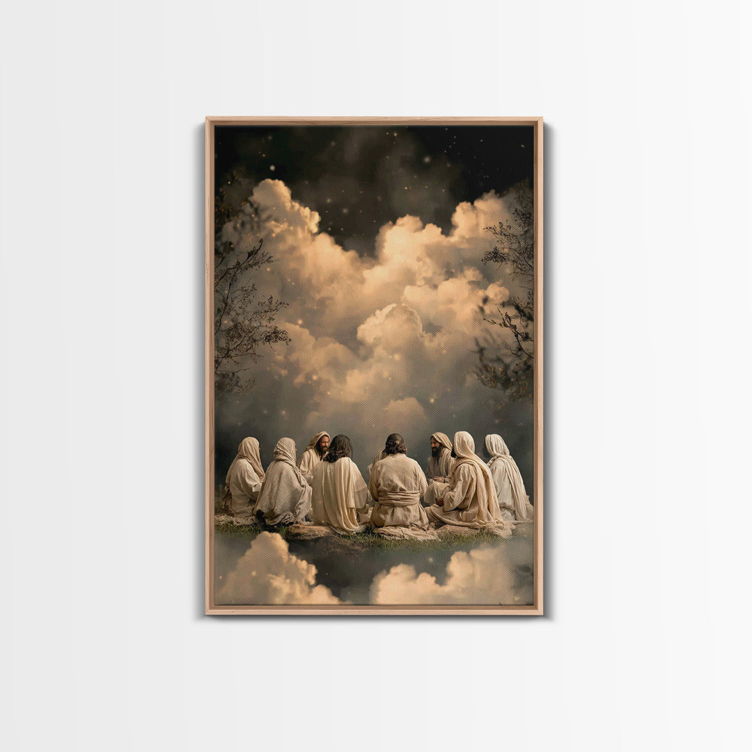 Circle Of Faith, Framed Canvas Print, Christian Art Canvas, Jesus Painting, Christian Wall Art, Moody Christian Art, Christian Christmas Ar