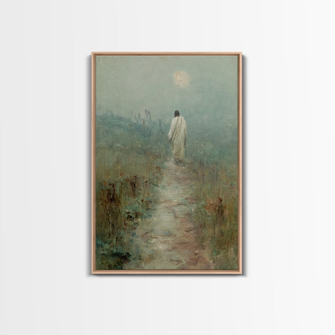 Silent Journey – Framed Canvas Print – Christian Wall Art – Christian Art Canvas – Jesus Painting – Vintage Christian Art – Christian Gift