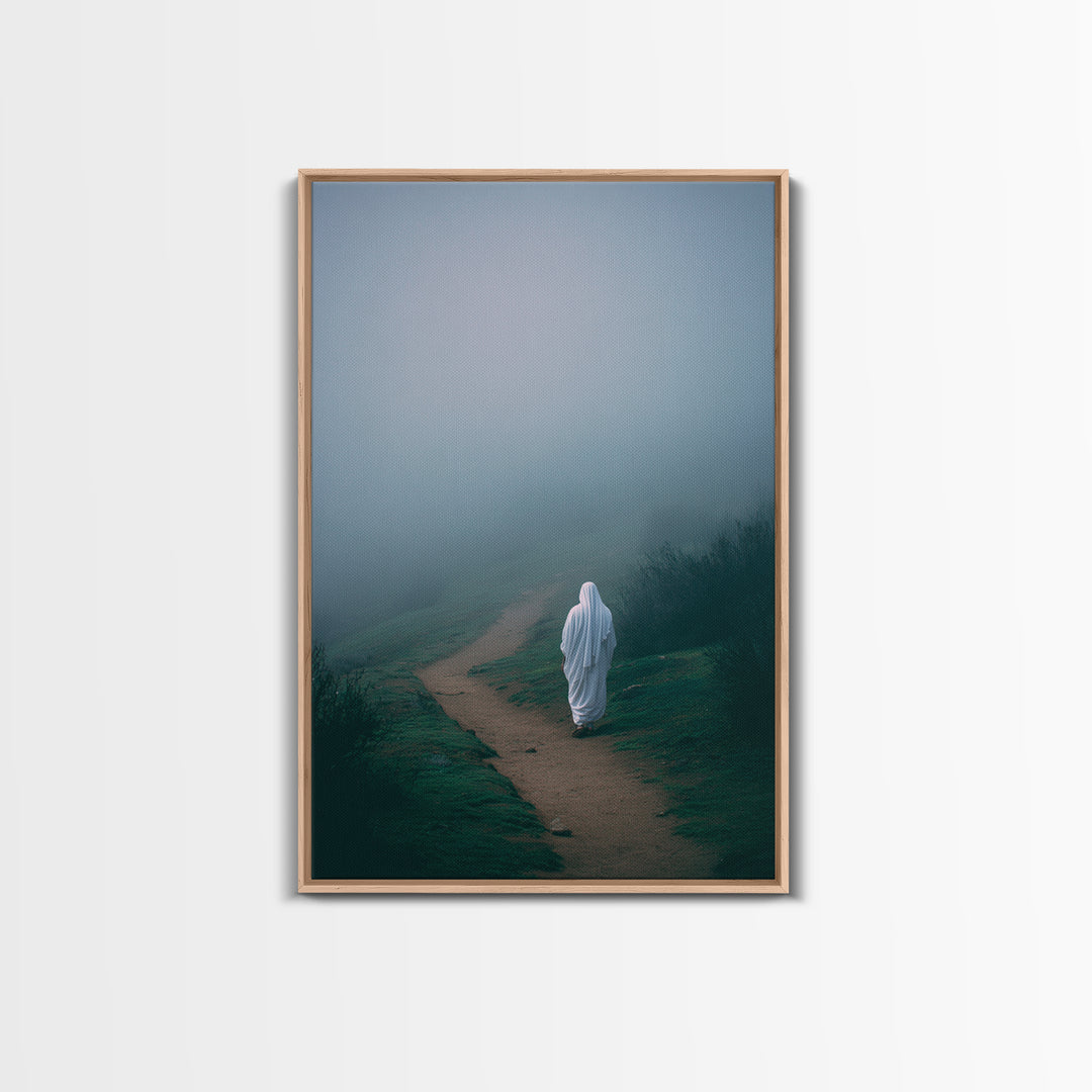 Holy Solitude, Framed Canvas Print, Christian Art Canvas, Jesus Painting, Christian Wall Art, Subtle Christian Art, Christian Decor, Christ