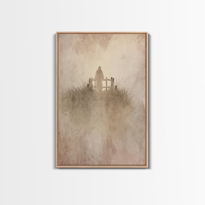 Heavenly Crossing | Framed Canvas Print | Christian Wall Art | Jesus Painting | Christian Art Canvas | Christian Christmas Art | Christian