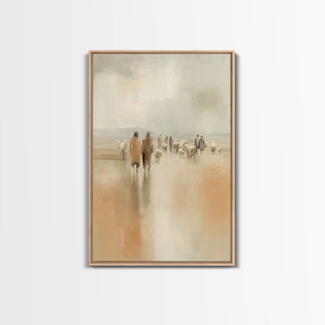 Pasture Companions, Framed Canvas Print, Christian Art Canvas, Christian Wall Art, Christian Paintings, Subtle Christian Art, Christian Chr