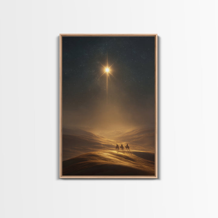 Star Of Bethlehem – Framed Canvas Print – Christmas Wall Art – Christian Art Canvas – Christian Painting – Christian Christmas Decor