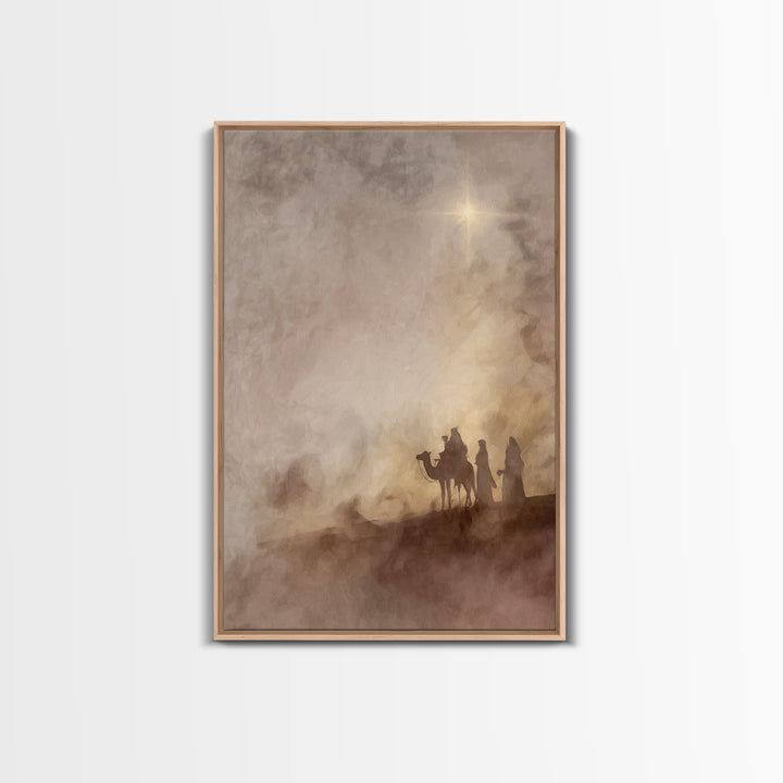 Holy Desert Star – Framed Canvas Print – Christian Christmas Art – Christian Art Canvas – Christian Decor For Home – Jesus Painting