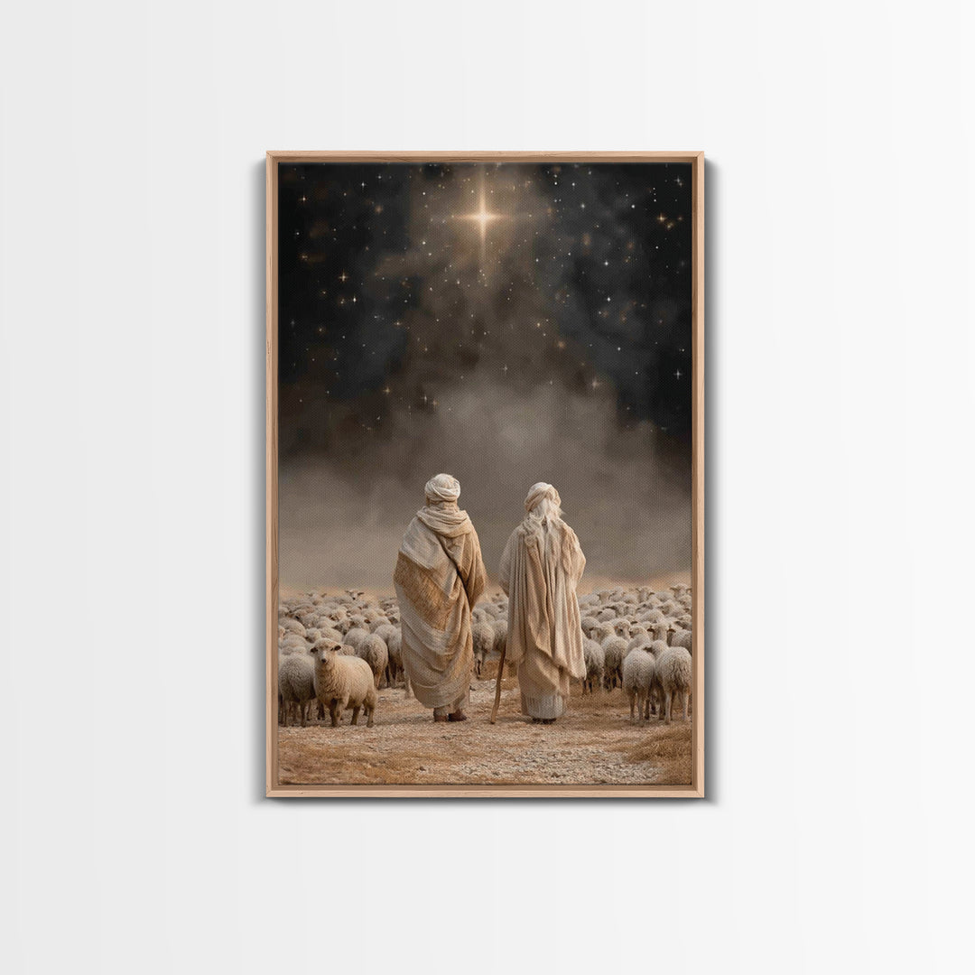 Guided By The Star – Framed Canvas Print – Christian Wall Art – Christian Christmas Art – Christian Art Canvas – Christmas Art Prints