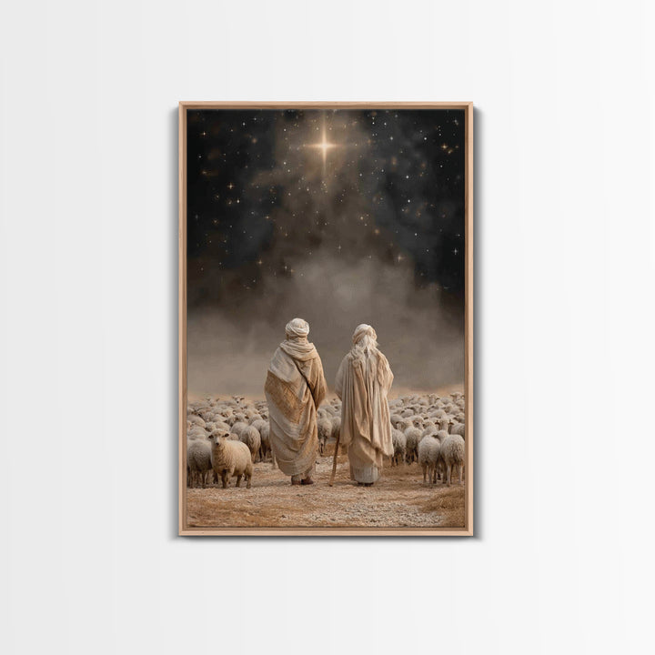 Guided By The Star – Framed Canvas Print – Christian Wall Art – Christian Christmas Art – Christian Art Canvas – Christmas Art Prints