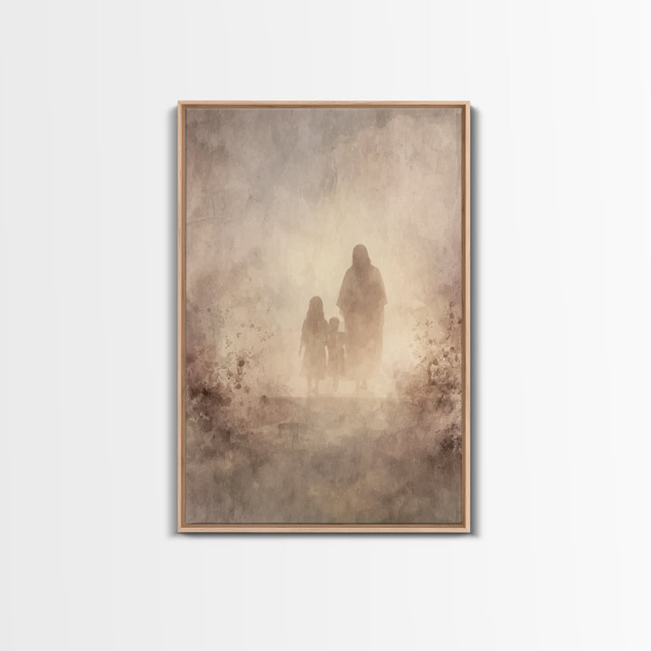 Blessed Companions , Framed Canvas Print, Christian Wall Art, Christian Art Canvas, Jesus Painting, Christian Art, Modern Christian Art