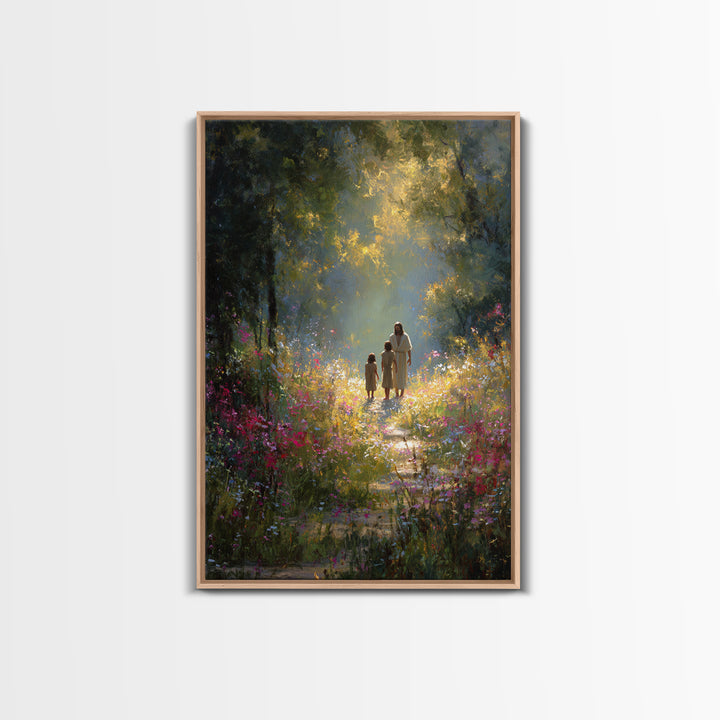 Garden Light – Framed Canvas Print – Christian Art Canvas – Jesus Painting – Christian Wall Art – Christian Decor – Christmas Art