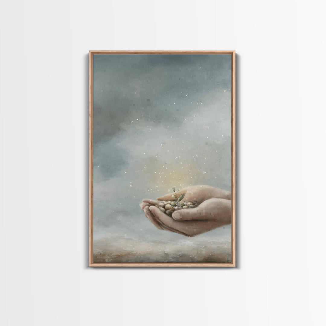 Seed Of Grace | Framed Canvas Print | Christian Wall Art | Christian Art Canvas | Christian Gift | Jesus Painting | Subtle Christian Art