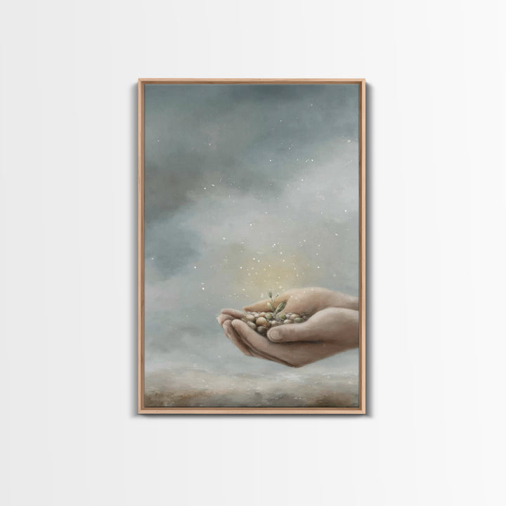Seed Of Grace | Framed Canvas Print | Christian Wall Art | Christian Art Canvas | Christian Gift | Jesus Painting | Subtle Christian Art