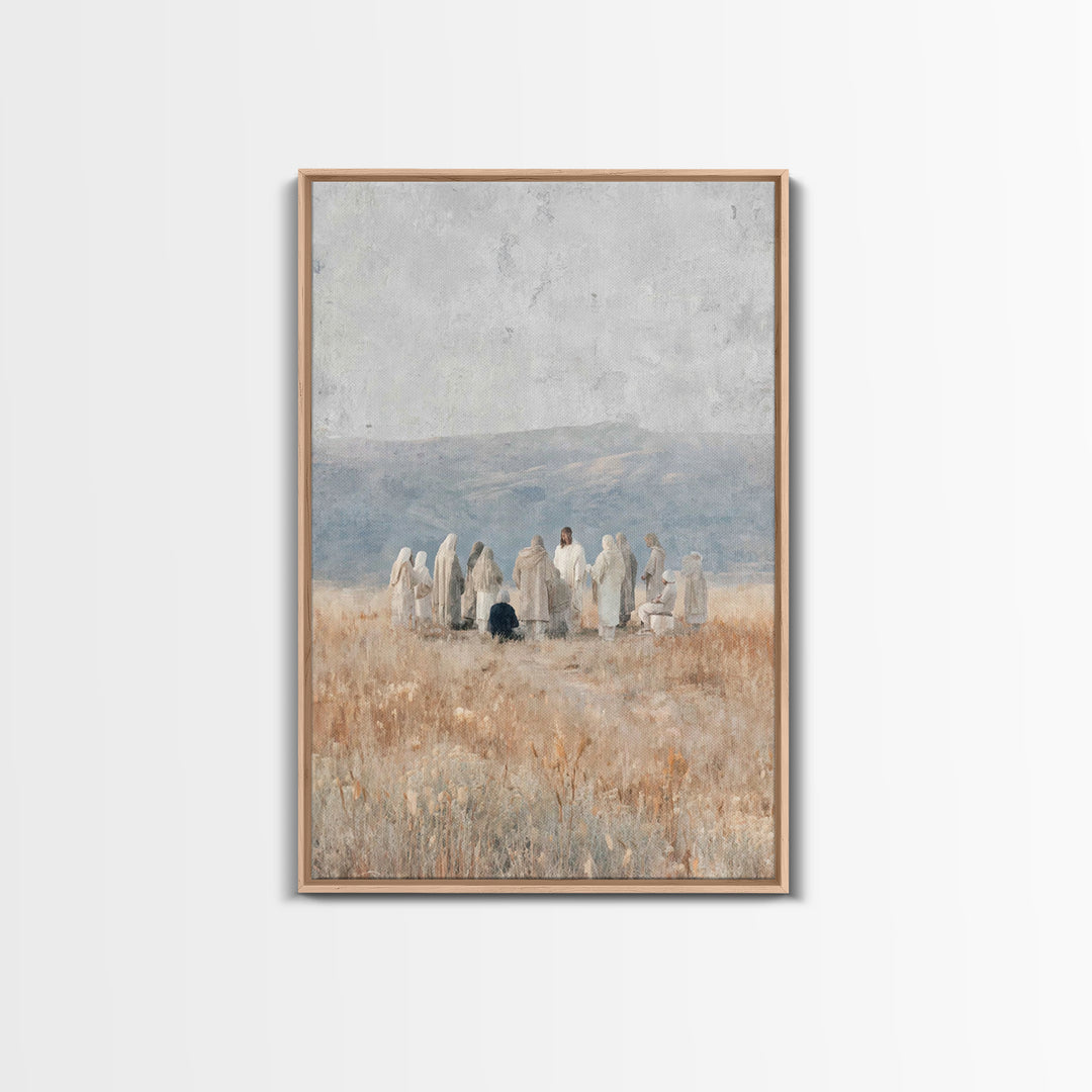 Gathering In Grace – Framed Canvas Print – Christian Wall Art – Christian Art Canvas – Jesus Painting – Christian Art – Christian Decor