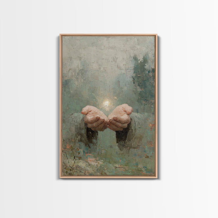Light Of Offering | Framed Canvas Print | Christian Art Canvas | Christian Wall Art | Modern Christian Art | Christian Gift Ideas | Jesus P
