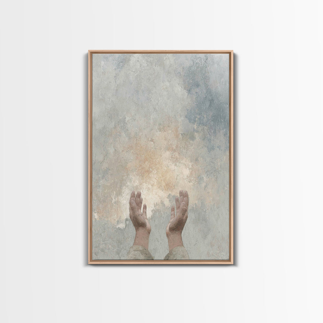 Hands Of Prayer – Framed Canvas Print – Christian Art Canvas – Christian Wall Art – Subtle Christian Art – Christian Gift – Christian Art P
